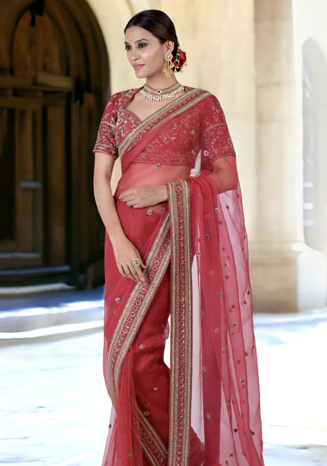 Royal Ruby Wedding Saree - 2